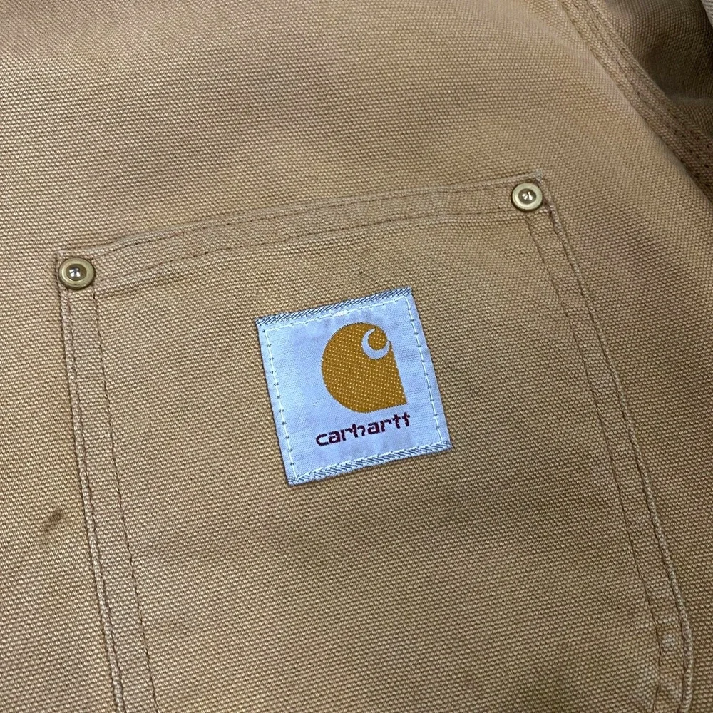 Carhartt Michigan Chore Jacket FITS Men Large Brown Canvas Blanket Lined Vintage
